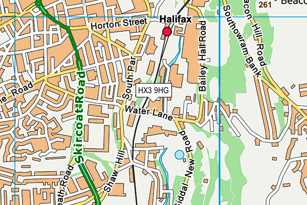 HX3 9HG map - OS VectorMap District (Ordnance Survey)