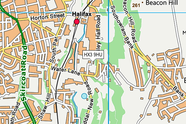 HX3 9HU map - OS VectorMap District (Ordnance Survey)