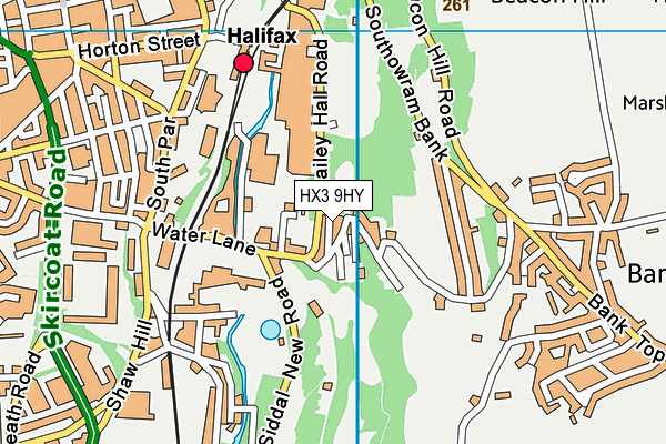 HX3 9HY map - OS VectorMap District (Ordnance Survey)