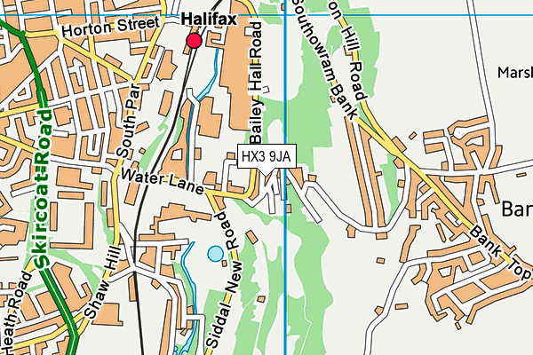 HX3 9JA map - OS VectorMap District (Ordnance Survey)