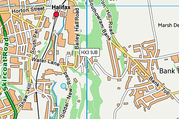 HX3 9JB map - OS VectorMap District (Ordnance Survey)