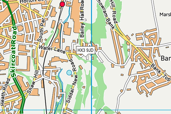 HX3 9JD map - OS VectorMap District (Ordnance Survey)