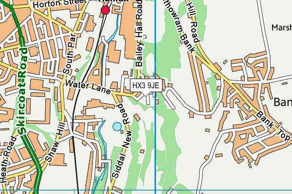 HX3 9JE map - OS VectorMap District (Ordnance Survey)