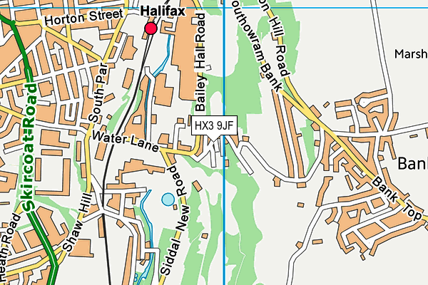 HX3 9JF map - OS VectorMap District (Ordnance Survey)