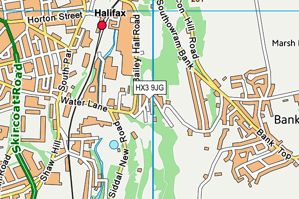 HX3 9JG map - OS VectorMap District (Ordnance Survey)