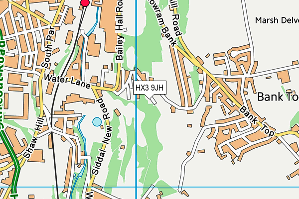 HX3 9JH map - OS VectorMap District (Ordnance Survey)