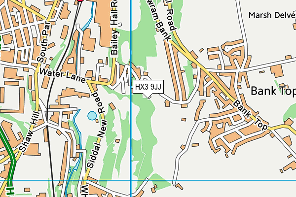 HX3 9JJ map - OS VectorMap District (Ordnance Survey)
