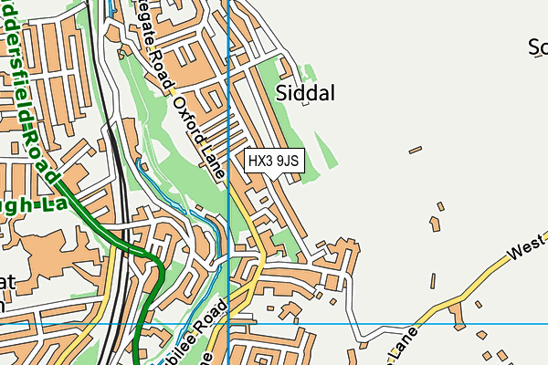 HX3 9JS map - OS VectorMap District (Ordnance Survey)