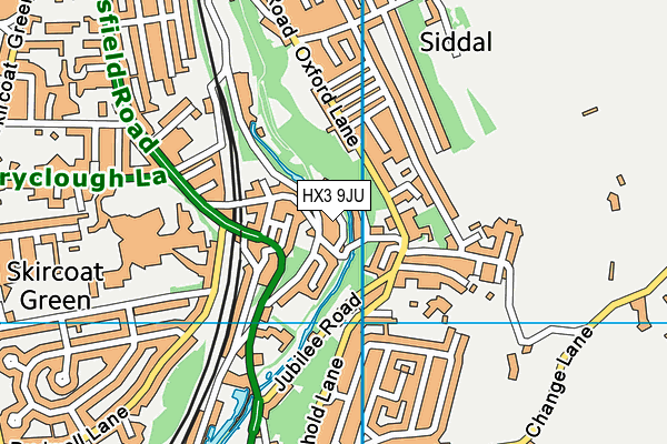 HX3 9JU map - OS VectorMap District (Ordnance Survey)