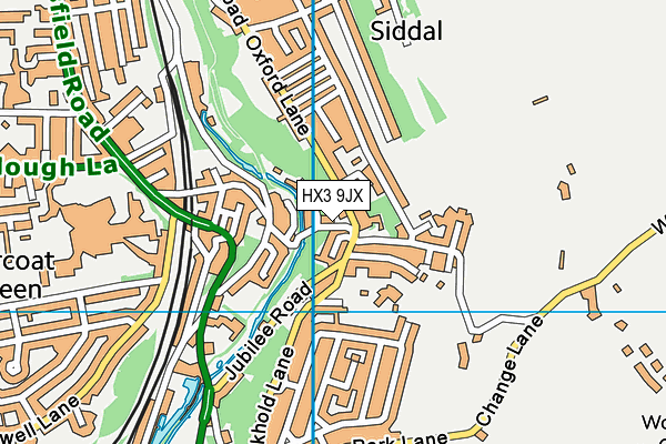 HX3 9JX map - OS VectorMap District (Ordnance Survey)