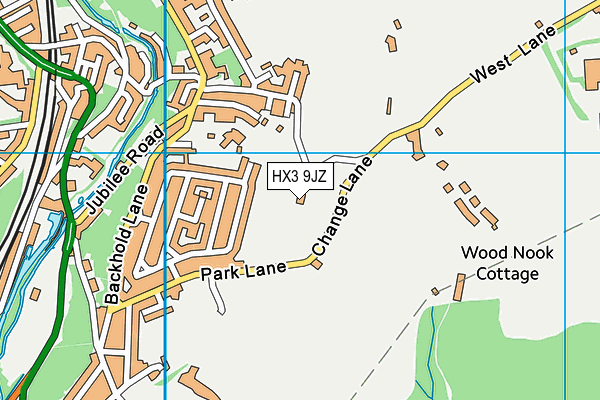 HX3 9JZ map - OS VectorMap District (Ordnance Survey)