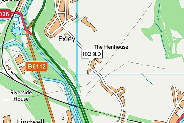 HX3 9LQ map - OS VectorMap District (Ordnance Survey)