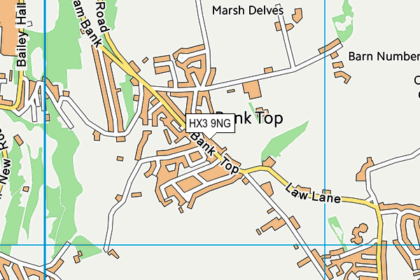 HX3 9NG map - OS VectorMap District (Ordnance Survey)