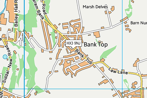 HX3 9NJ map - OS VectorMap District (Ordnance Survey)