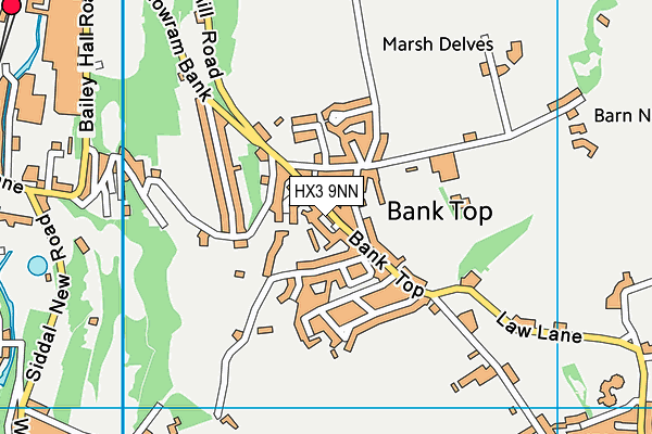 HX3 9NN map - OS VectorMap District (Ordnance Survey)