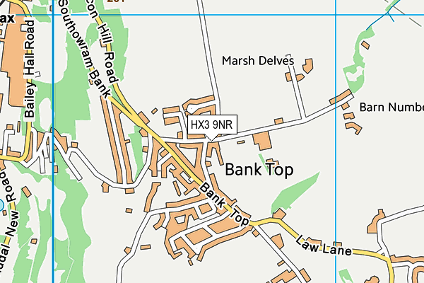 HX3 9NR map - OS VectorMap District (Ordnance Survey)