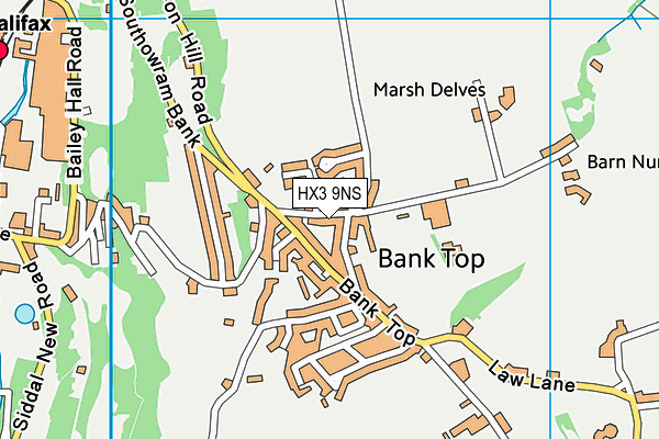 HX3 9NS map - OS VectorMap District (Ordnance Survey)