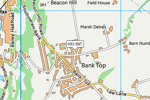 HX3 9NT map - OS VectorMap District (Ordnance Survey)
