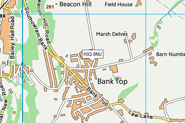 HX3 9NU map - OS VectorMap District (Ordnance Survey)