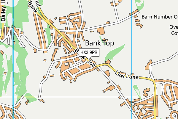 HX3 9PB map - OS VectorMap District (Ordnance Survey)