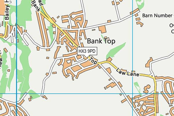 HX3 9PD map - OS VectorMap District (Ordnance Survey)