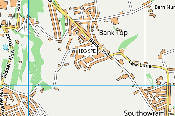 HX3 9PE map - OS VectorMap District (Ordnance Survey)