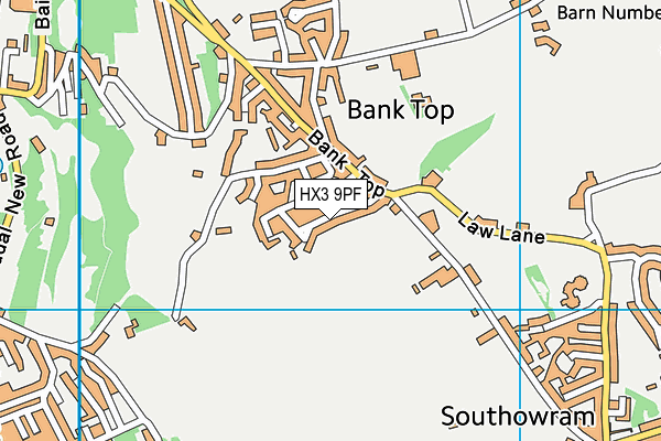 HX3 9PF map - OS VectorMap District (Ordnance Survey)