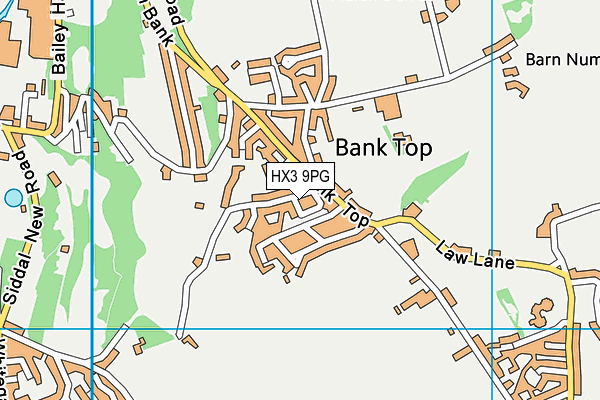 HX3 9PG map - OS VectorMap District (Ordnance Survey)