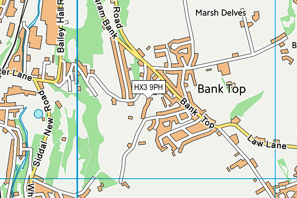 HX3 9PH map - OS VectorMap District (Ordnance Survey)