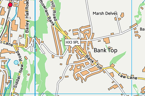 HX3 9PL map - OS VectorMap District (Ordnance Survey)