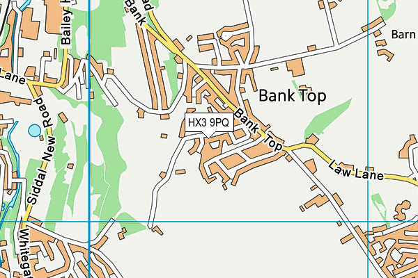 HX3 9PQ map - OS VectorMap District (Ordnance Survey)