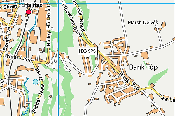 HX3 9PS map - OS VectorMap District (Ordnance Survey)