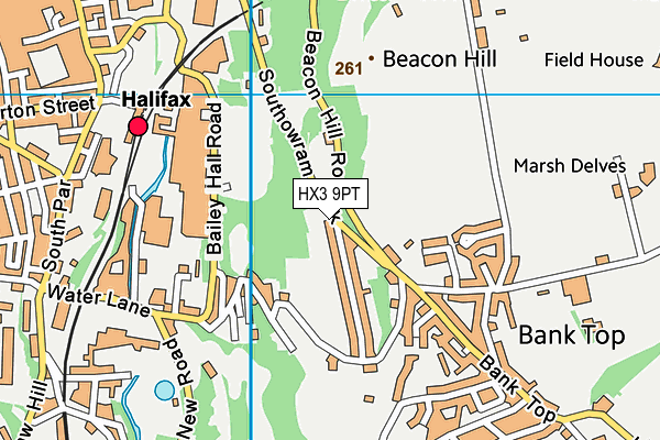 HX3 9PT map - OS VectorMap District (Ordnance Survey)