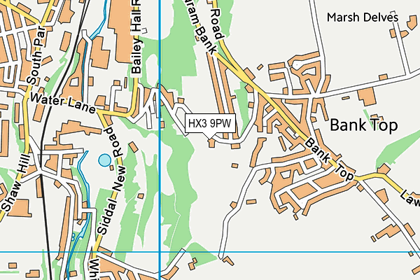 HX3 9PW map - OS VectorMap District (Ordnance Survey)