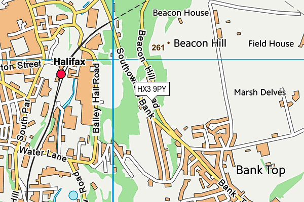 HX3 9PY map - OS VectorMap District (Ordnance Survey)