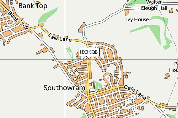 HX3 9QB map - OS VectorMap District (Ordnance Survey)