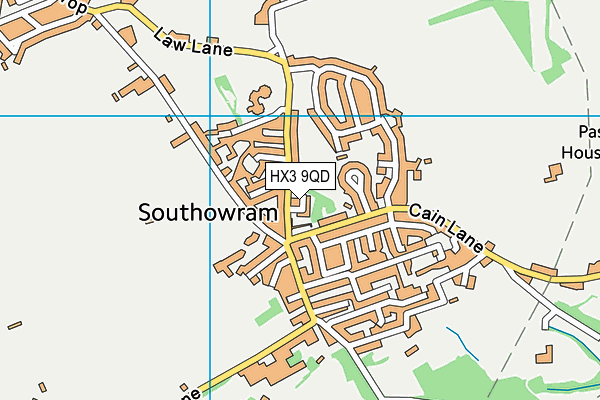HX3 9QD map - OS VectorMap District (Ordnance Survey)