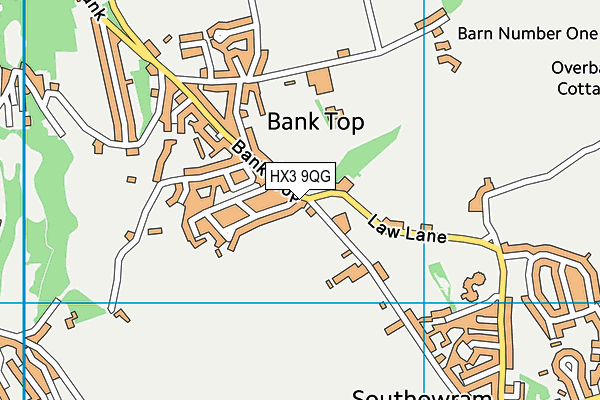 HX3 9QG map - OS VectorMap District (Ordnance Survey)