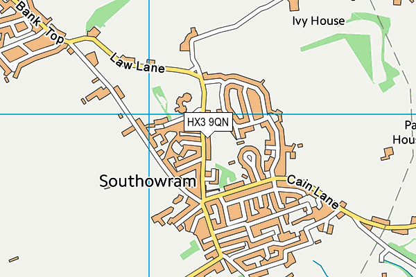 HX3 9QN map - OS VectorMap District (Ordnance Survey)