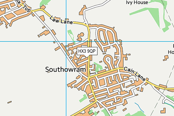 HX3 9QP map - OS VectorMap District (Ordnance Survey)