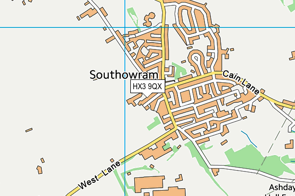 HX3 9QX map - OS VectorMap District (Ordnance Survey)