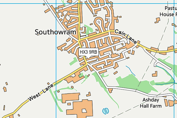 HX3 9RB map - OS VectorMap District (Ordnance Survey)