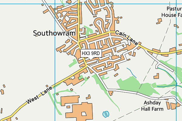 HX3 9RD map - OS VectorMap District (Ordnance Survey)