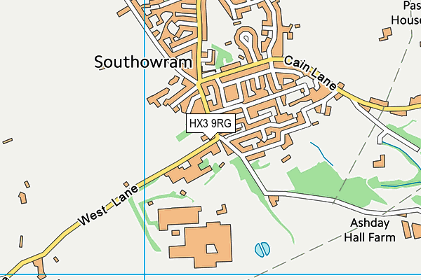 HX3 9RG map - OS VectorMap District (Ordnance Survey)