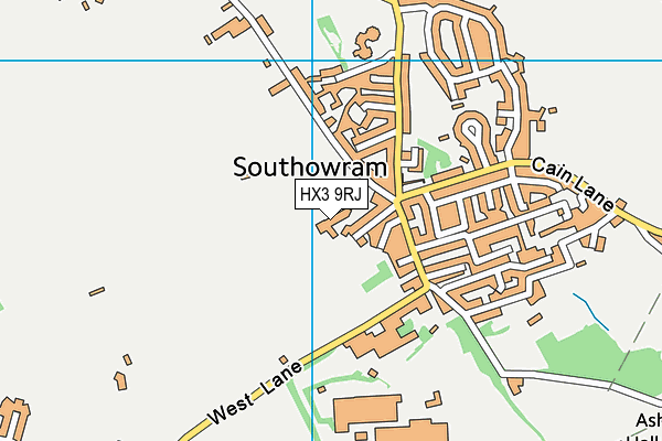 HX3 9RJ map - OS VectorMap District (Ordnance Survey)