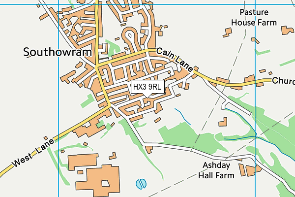 HX3 9RL map - OS VectorMap District (Ordnance Survey)