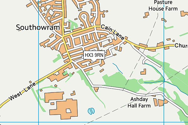 HX3 9RN map - OS VectorMap District (Ordnance Survey)