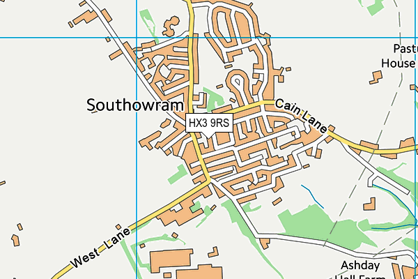 HX3 9RS map - OS VectorMap District (Ordnance Survey)