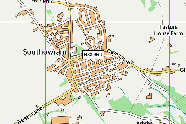 HX3 9RU map - OS VectorMap District (Ordnance Survey)