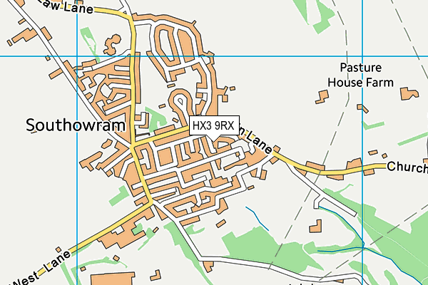 HX3 9RX map - OS VectorMap District (Ordnance Survey)